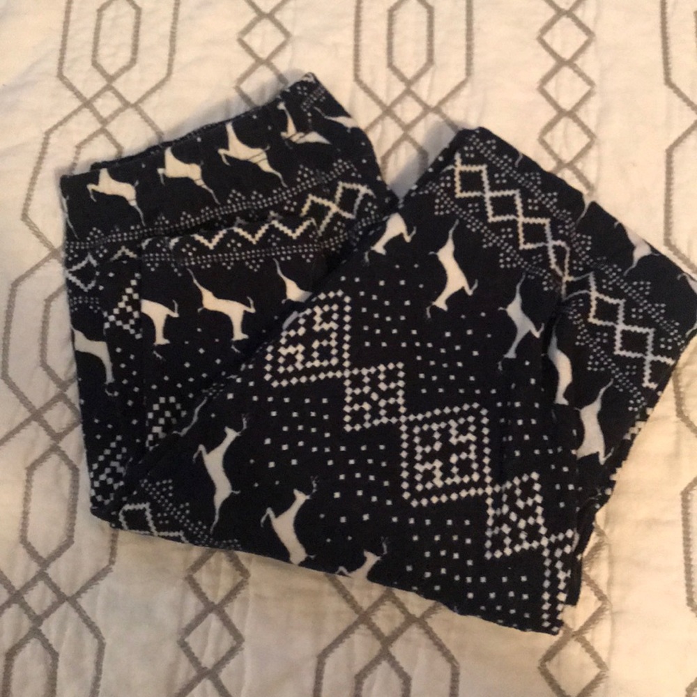 Dark navy blue reindeer leggings